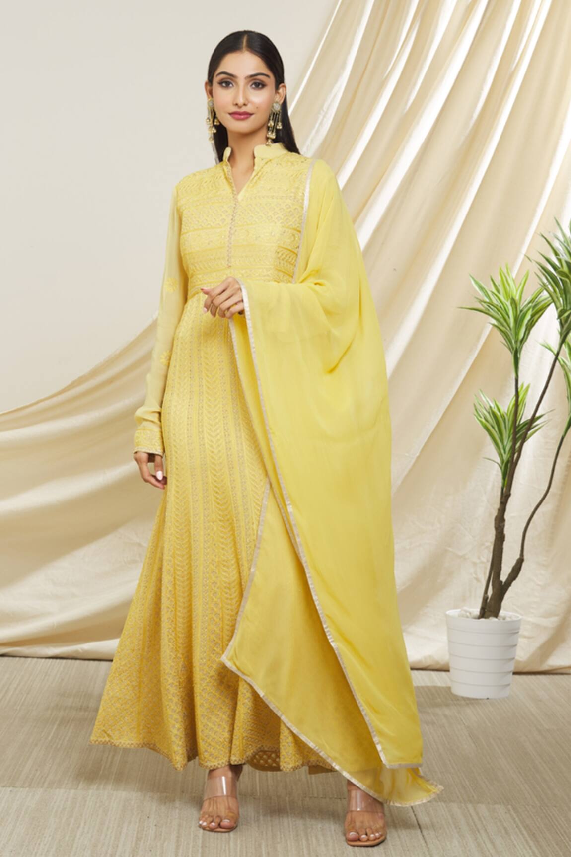 Peenacolada Resham Embroidered Anarkali With Dupatta