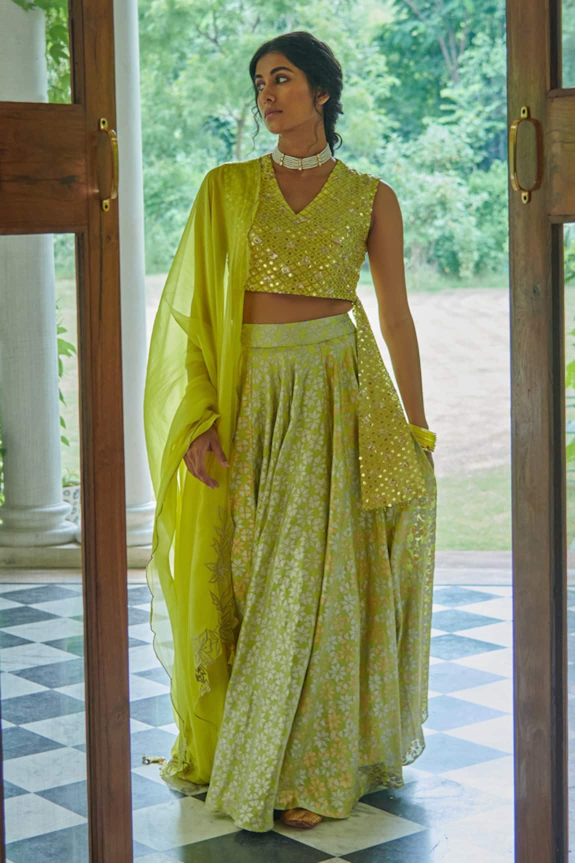 Seema Nanda Paakhi Printed Lehenga Set 