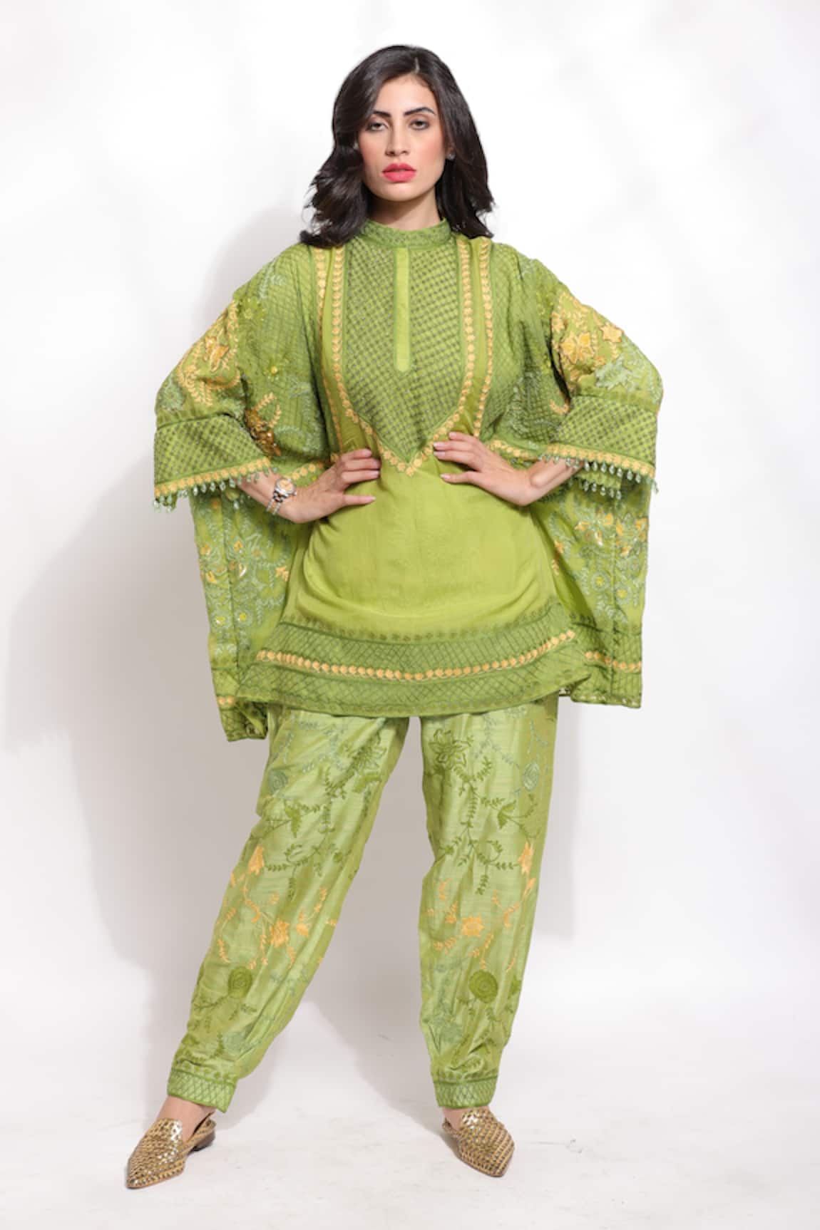 Sonali Gupta Jaal Embroidered Kaftan & Pant Set