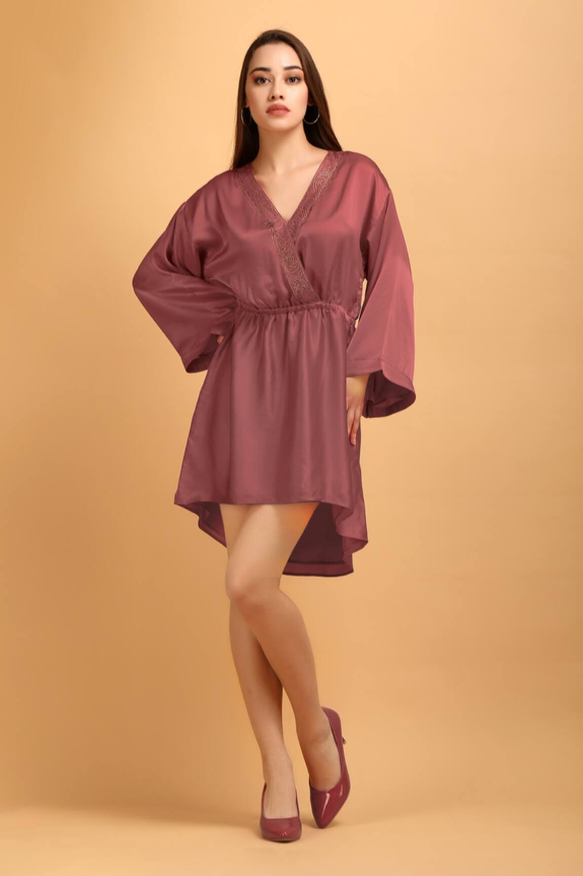 Label Ivish Plain Wrap Asymmetric Dress