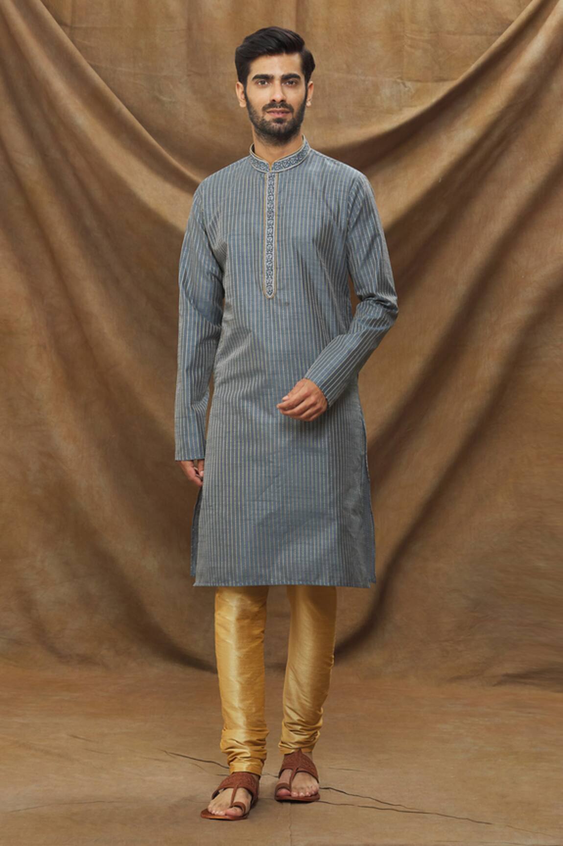 Samyukta Singhania Striped Kurta & Churidar Set