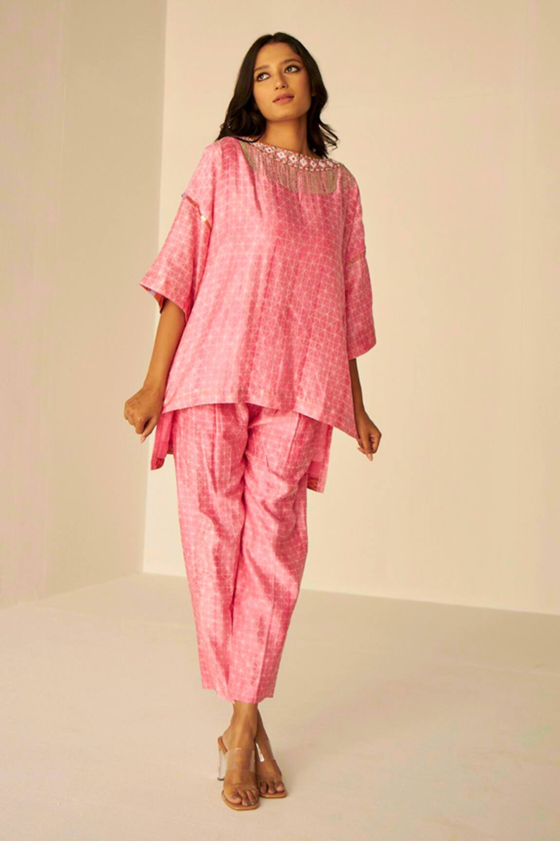 Betrue Asymmetric Hem Shibori Top & Pant Set