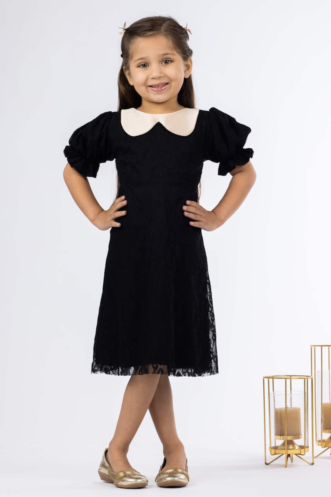 Darleen Kids Couture Puffed Sleeved Chandelier Dress