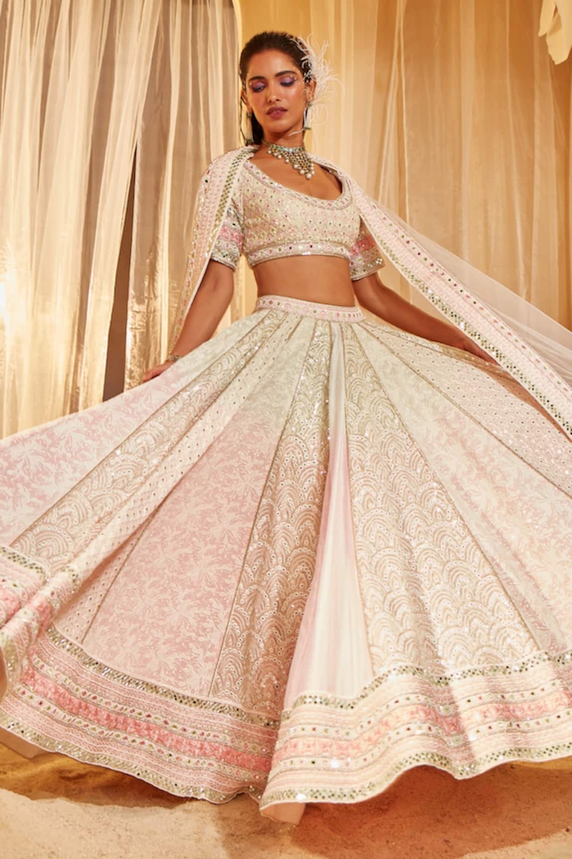 House of Exotique Ombre Embellished Lehenga Set