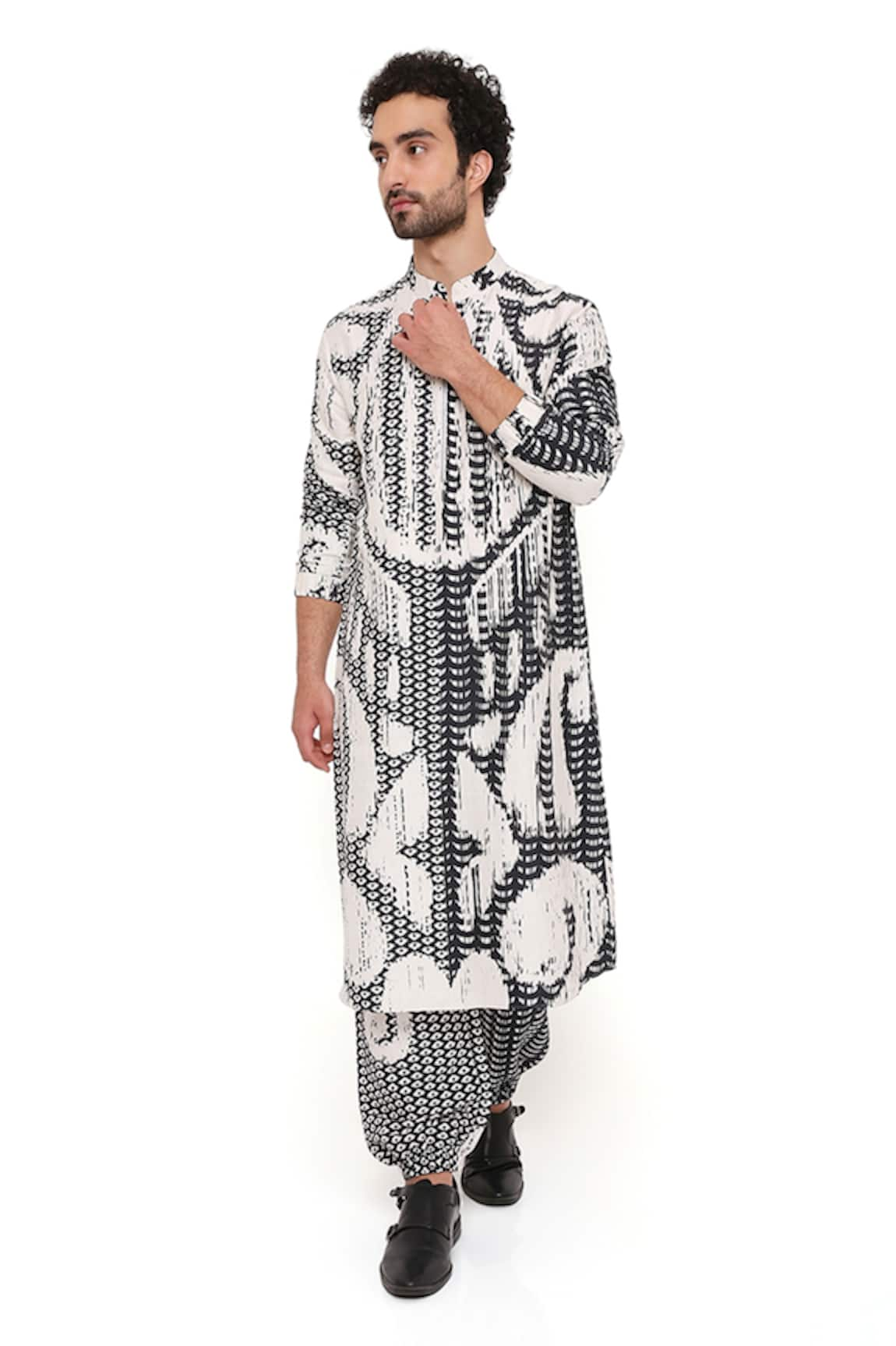 PS Men by Payal Singhal Uzbek Print Kurta & Joggers Set 