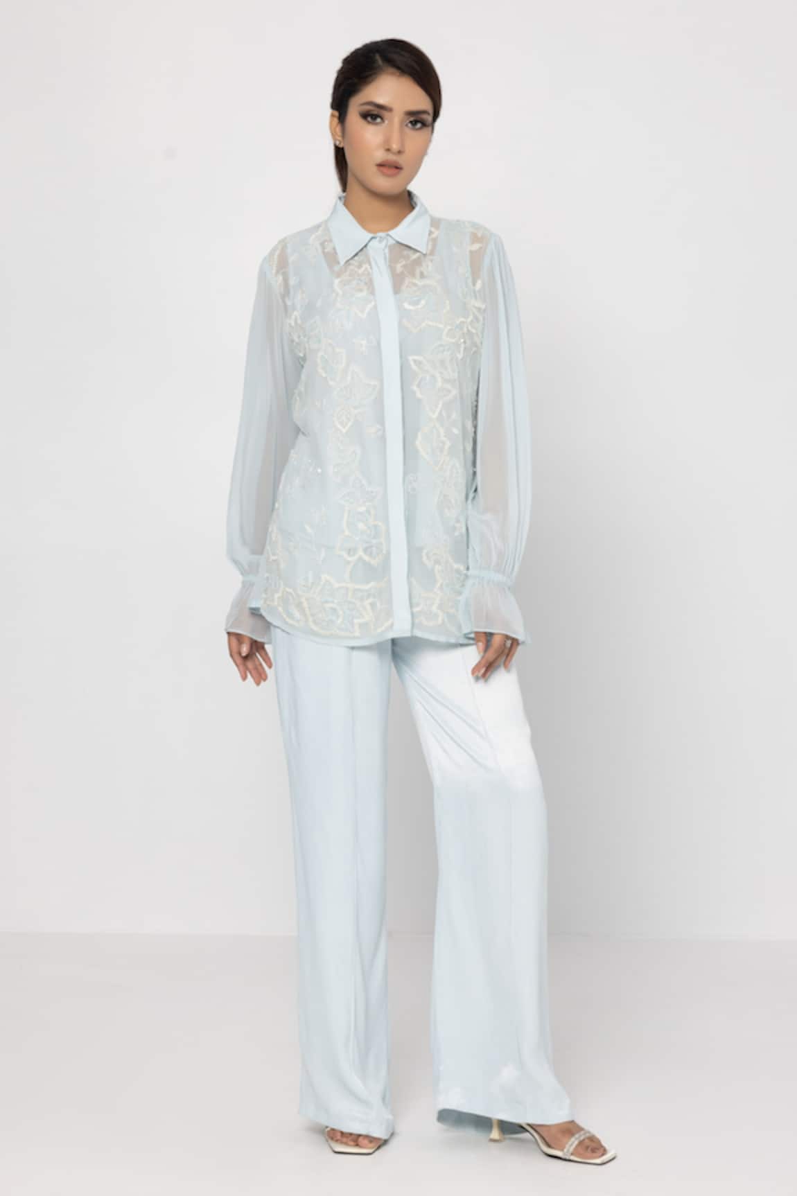Sartoriale Sequins Hand Embroidered Shirt & Pant Set