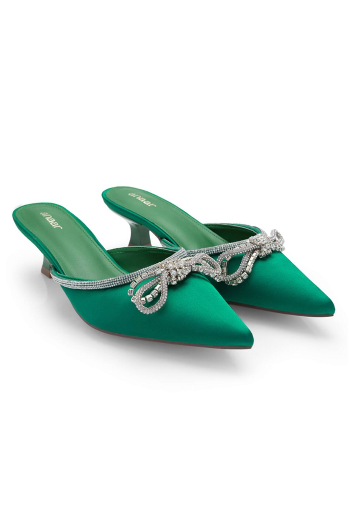 Anaar Debutante Bow Embellished Kitten Heels