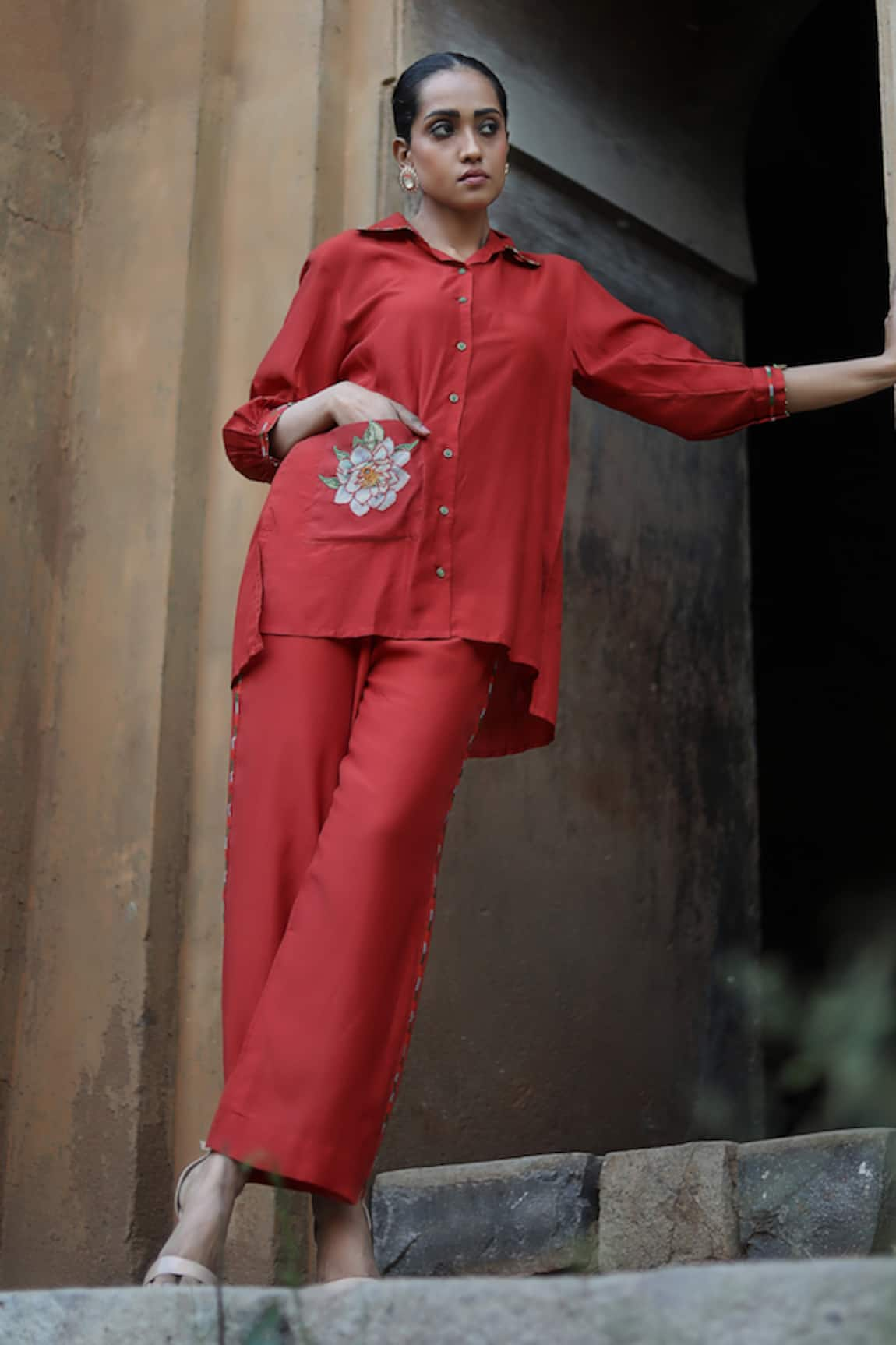 Label Kinjal Modi Silk Voile Shirt & Pant Set