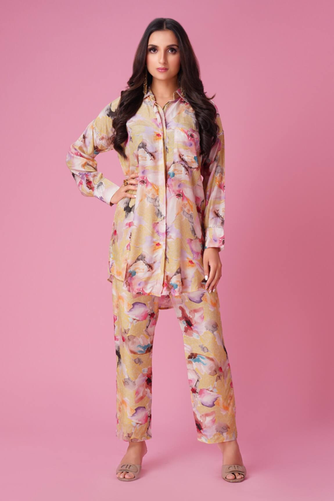 Amani Abstract Print Shirt & Pant Set