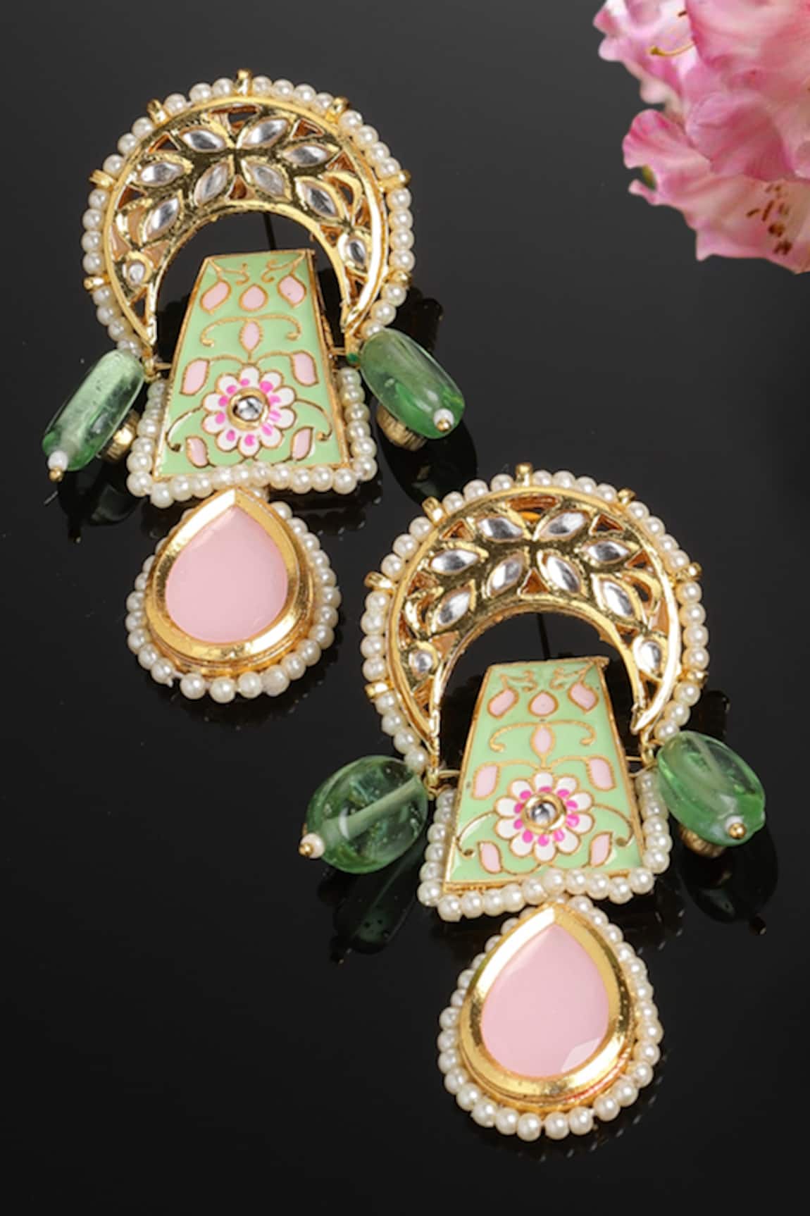 Dugran By Dugristyle Crescent Embellished Earrings