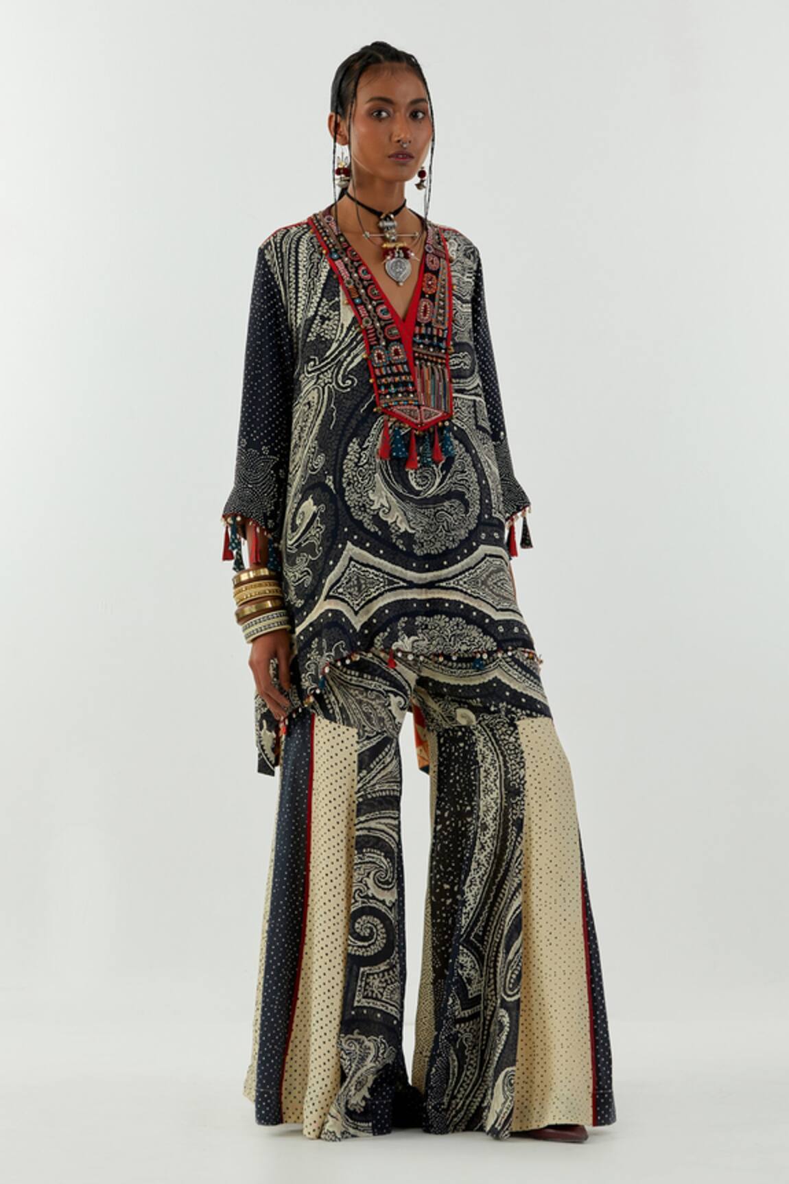 Aseem Kapoor Mitra Printed Short Kurta & Sharara Set