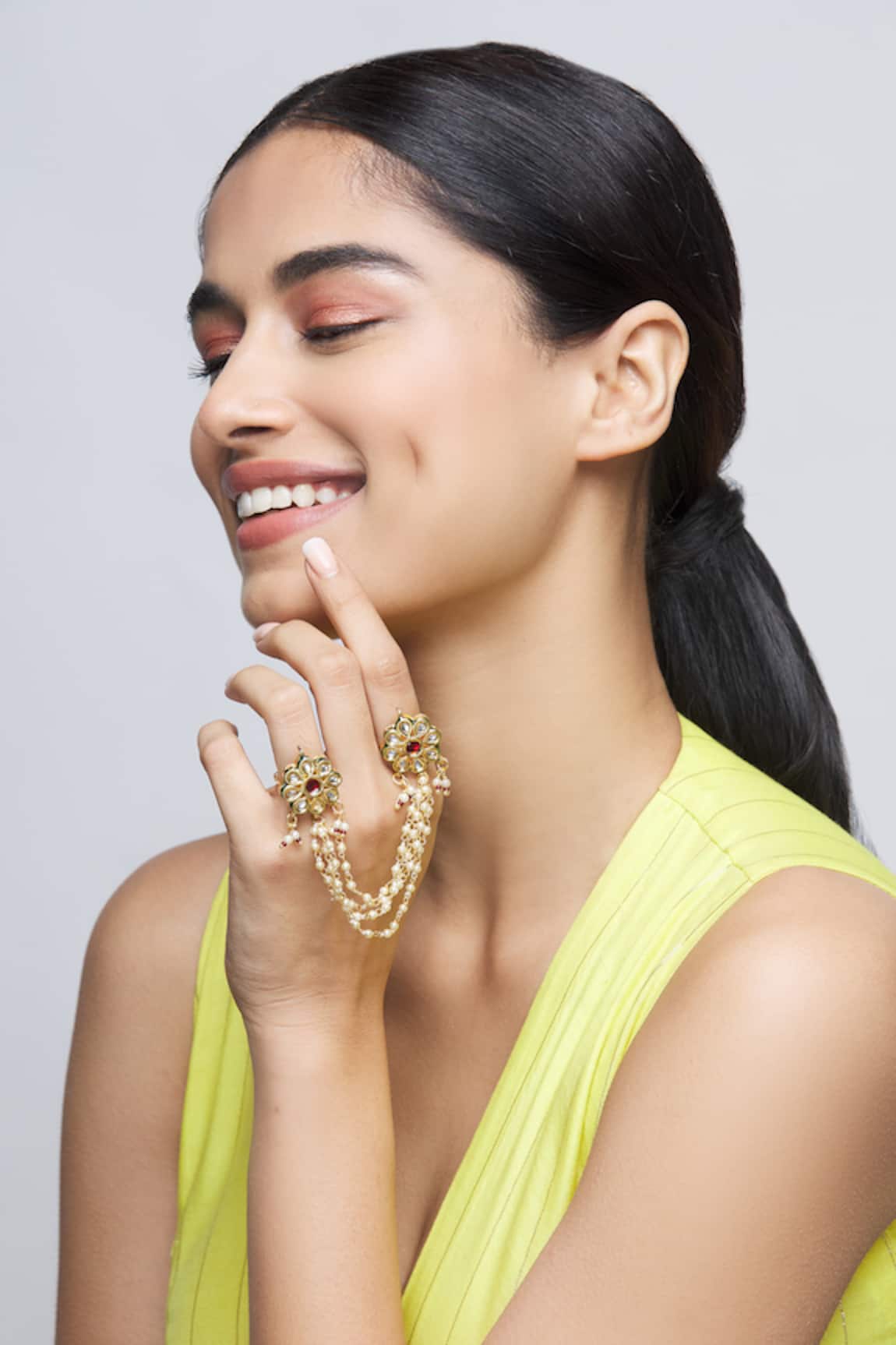 Just Shradhas Kundan Floral Ring