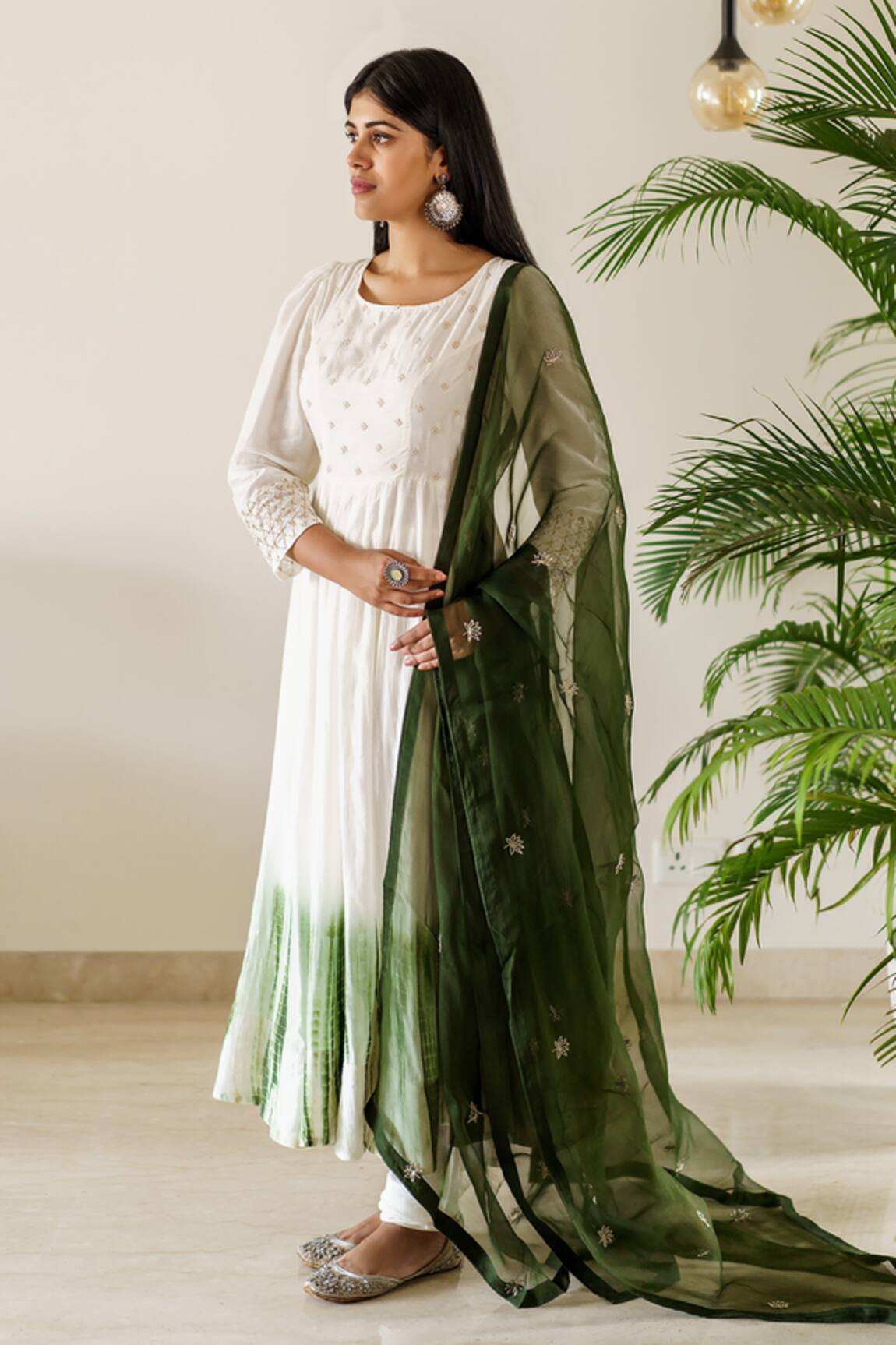 Cupid Cotton Yoke Embroidered Anarkali Set