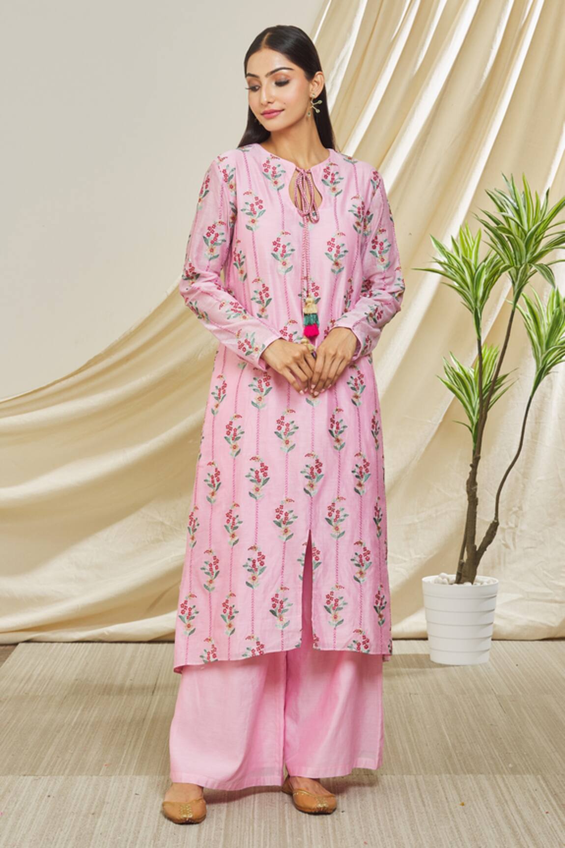 Peenacolada Embroidered A-line Kurta & Pant Set