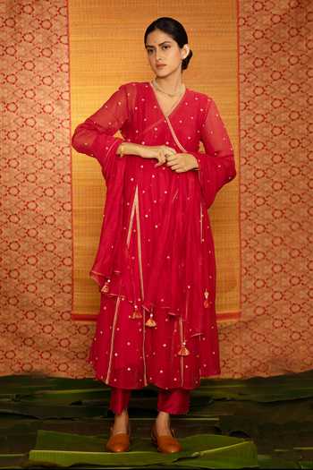 Deep Thee Sita Hand Embroidered Angarkha Kurta Set 