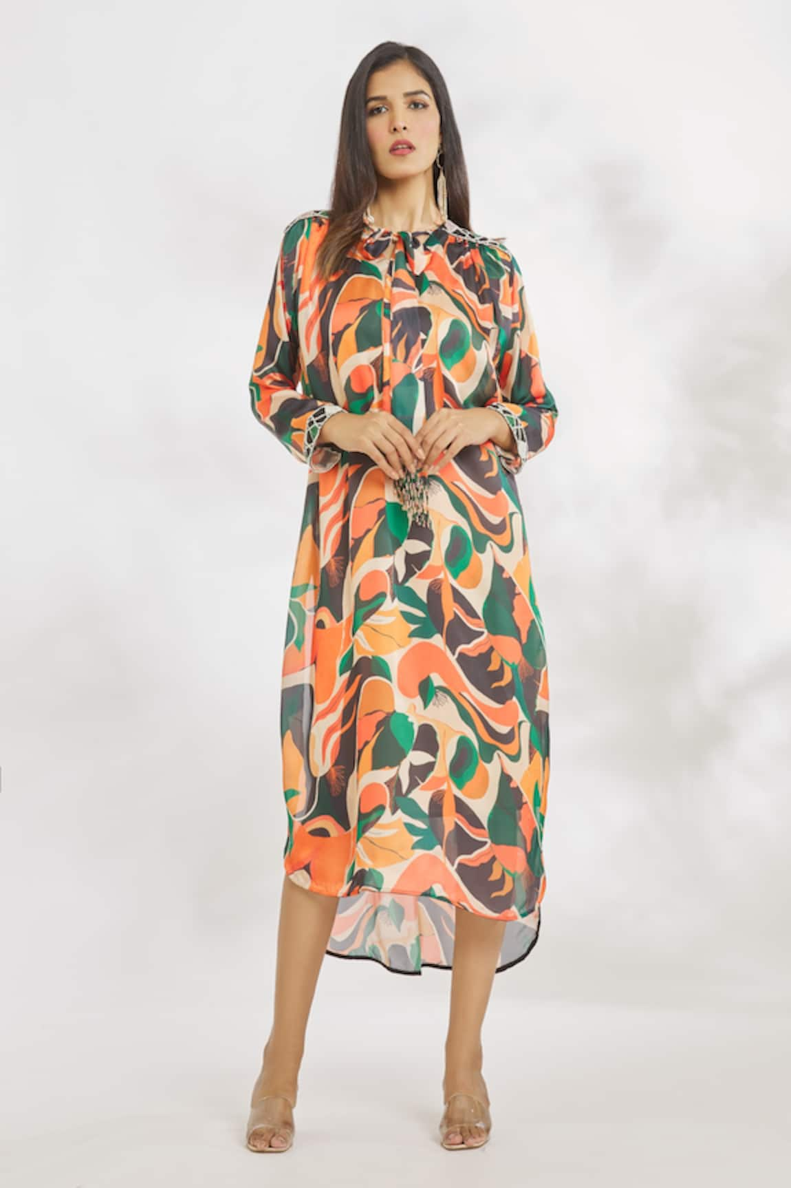 Paksh Geometric Print Midi Dress