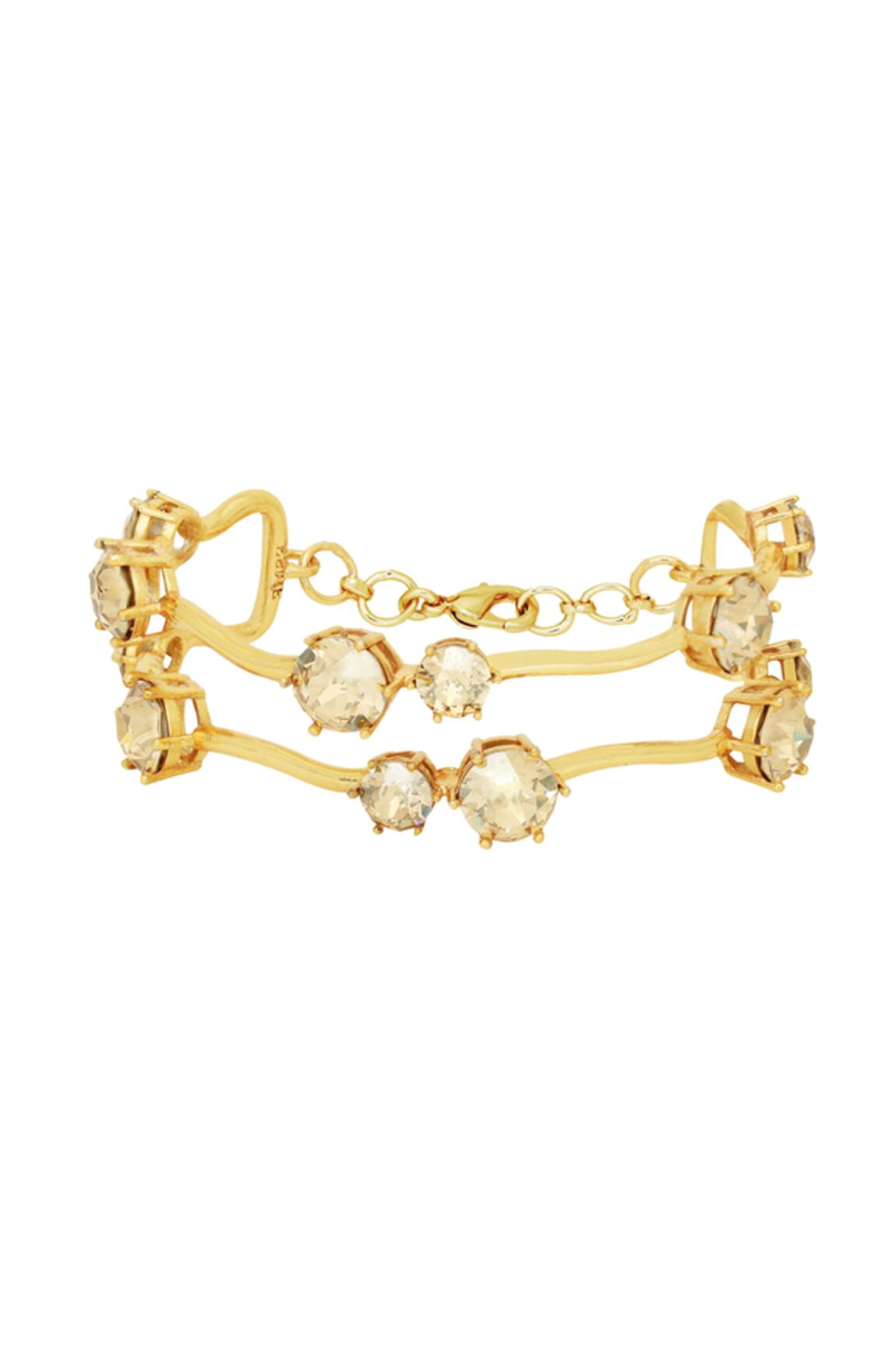 Esme By Aashna Dalmia Stone Embellished Layered Bracelet 