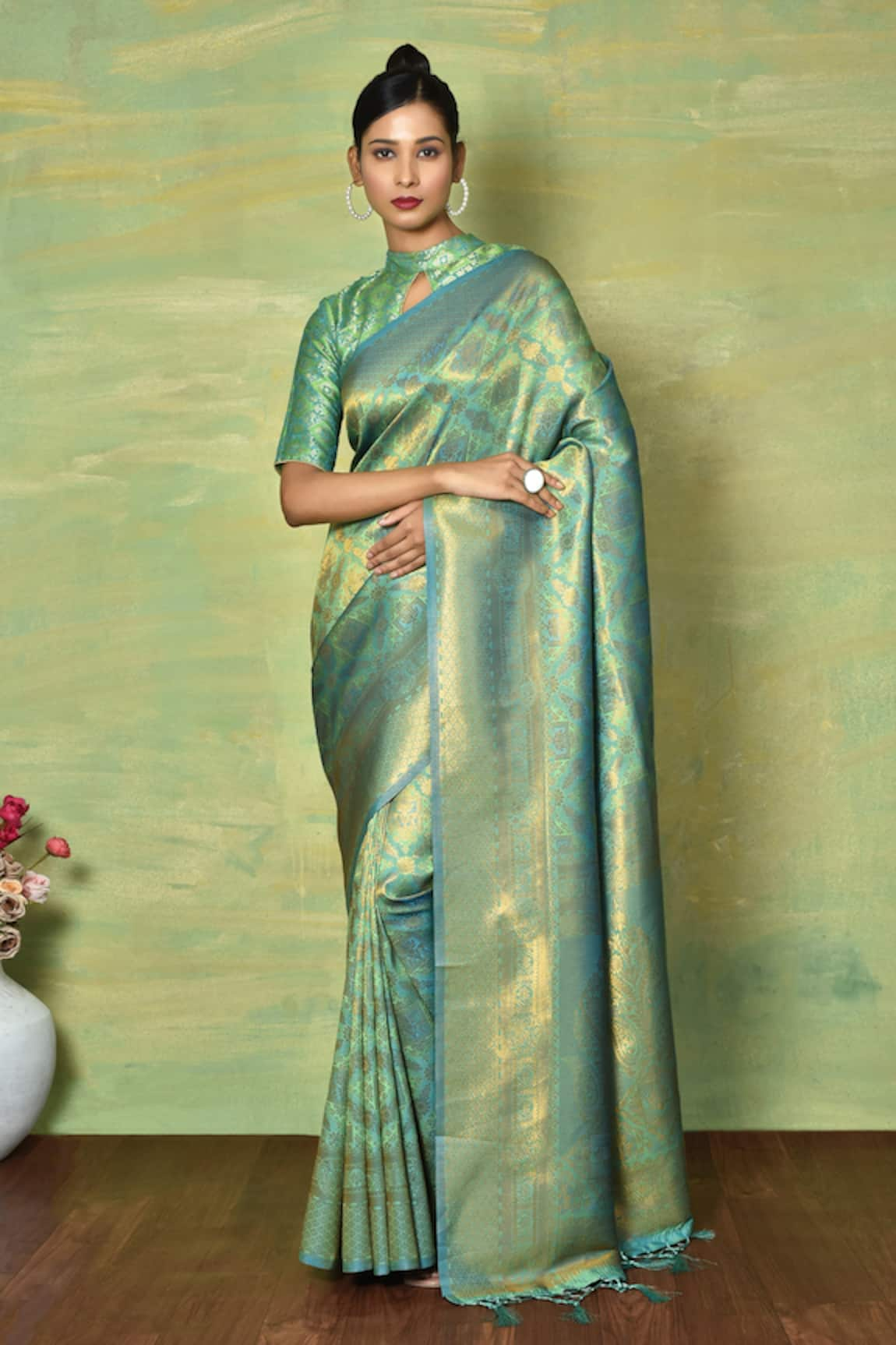 Nazaakat by Samara Singh Geometric & Paisley Woven Saree