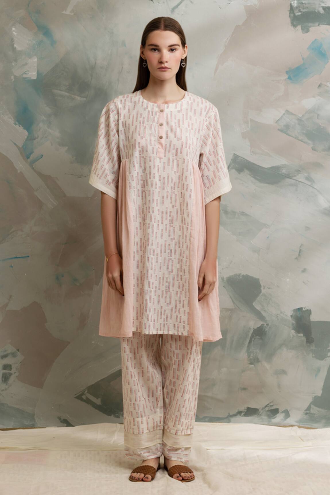 Banana Labs Geometric Pattern Kurta & Pant Set