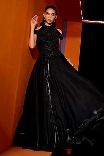 Roqa Sequin Embroidered Gown 