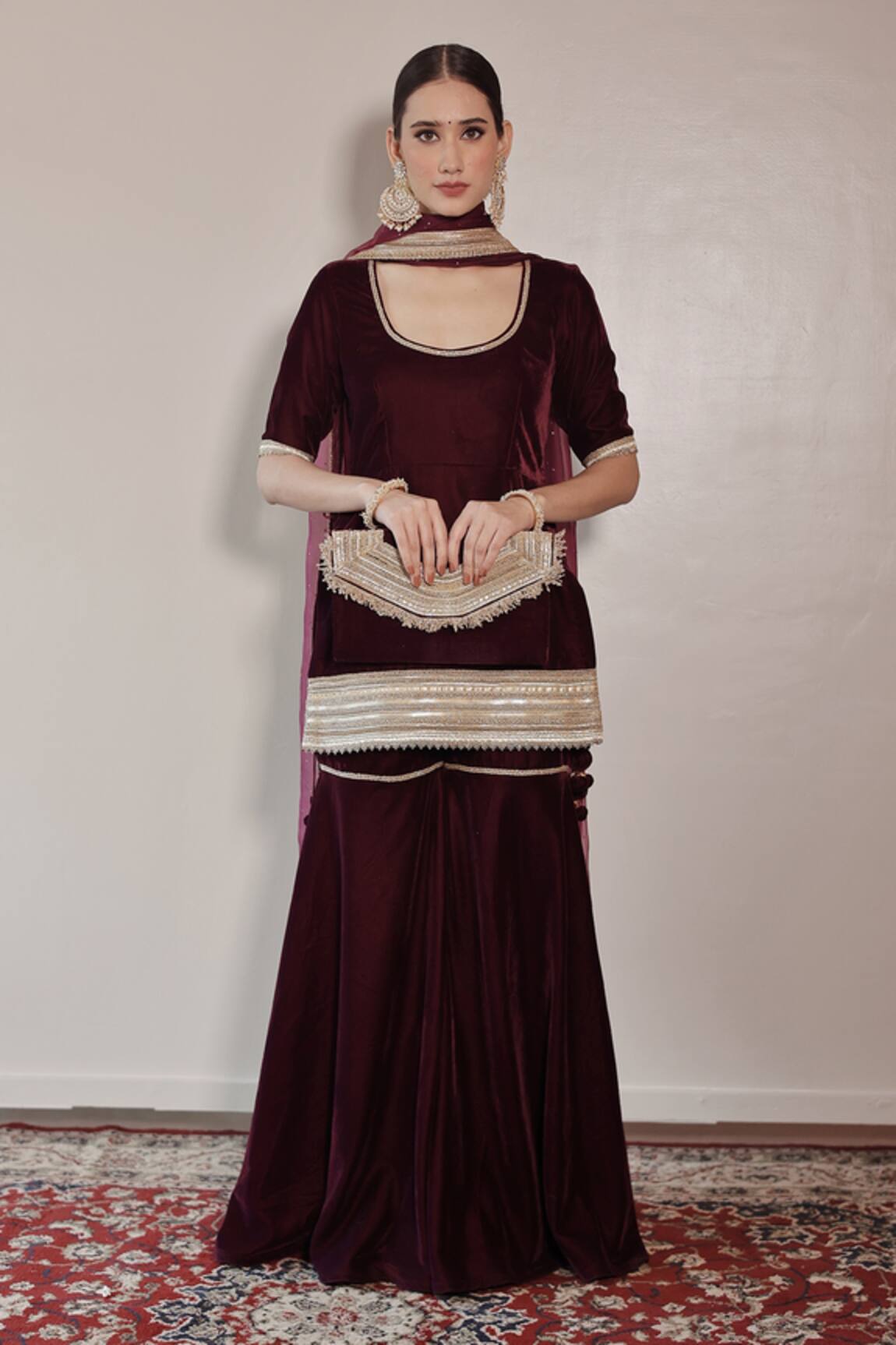 Shrutkirti Zoya Straight Hem Kurta Sharara Set