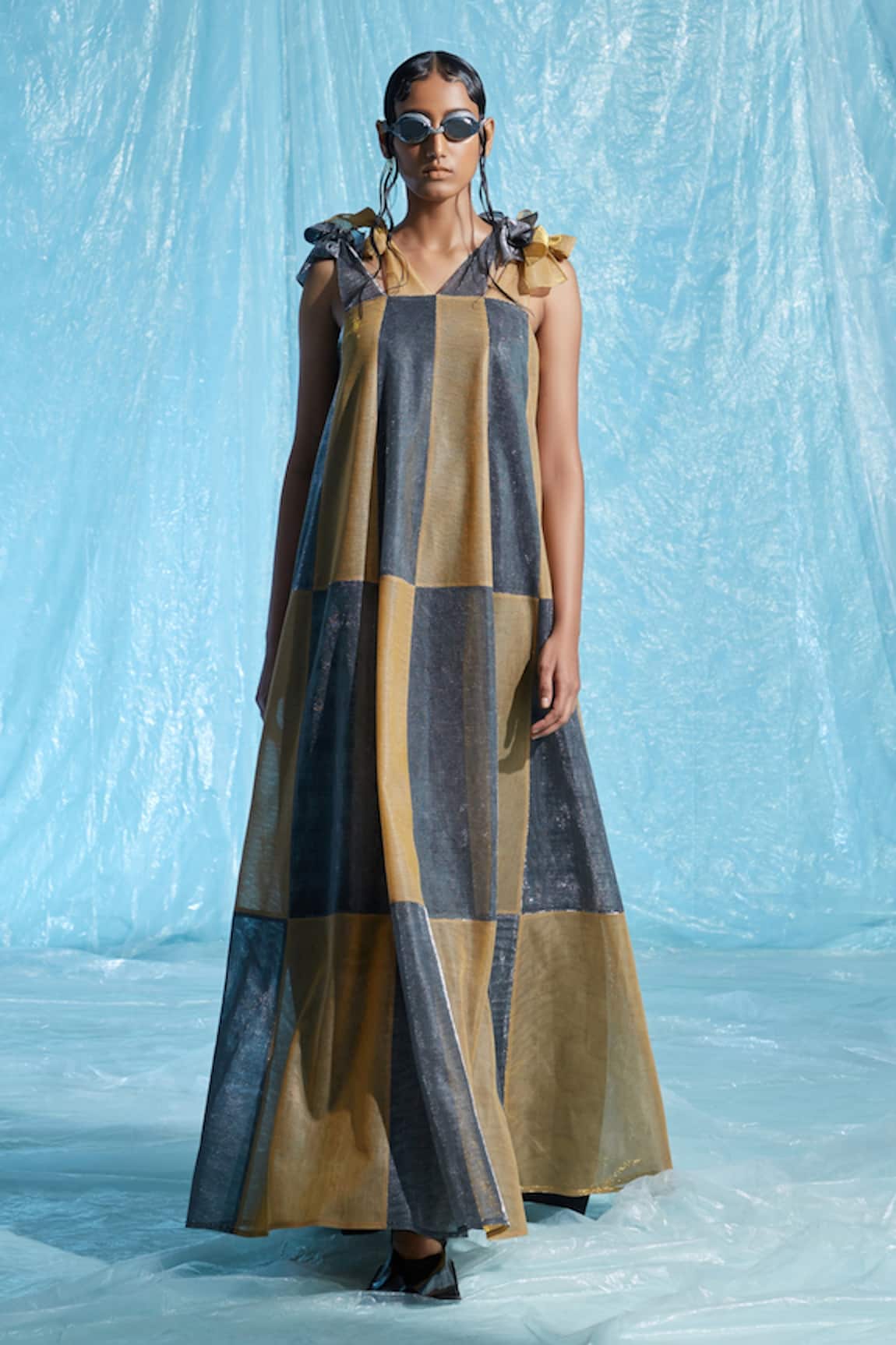 Akhl Metallic Color Block Gown