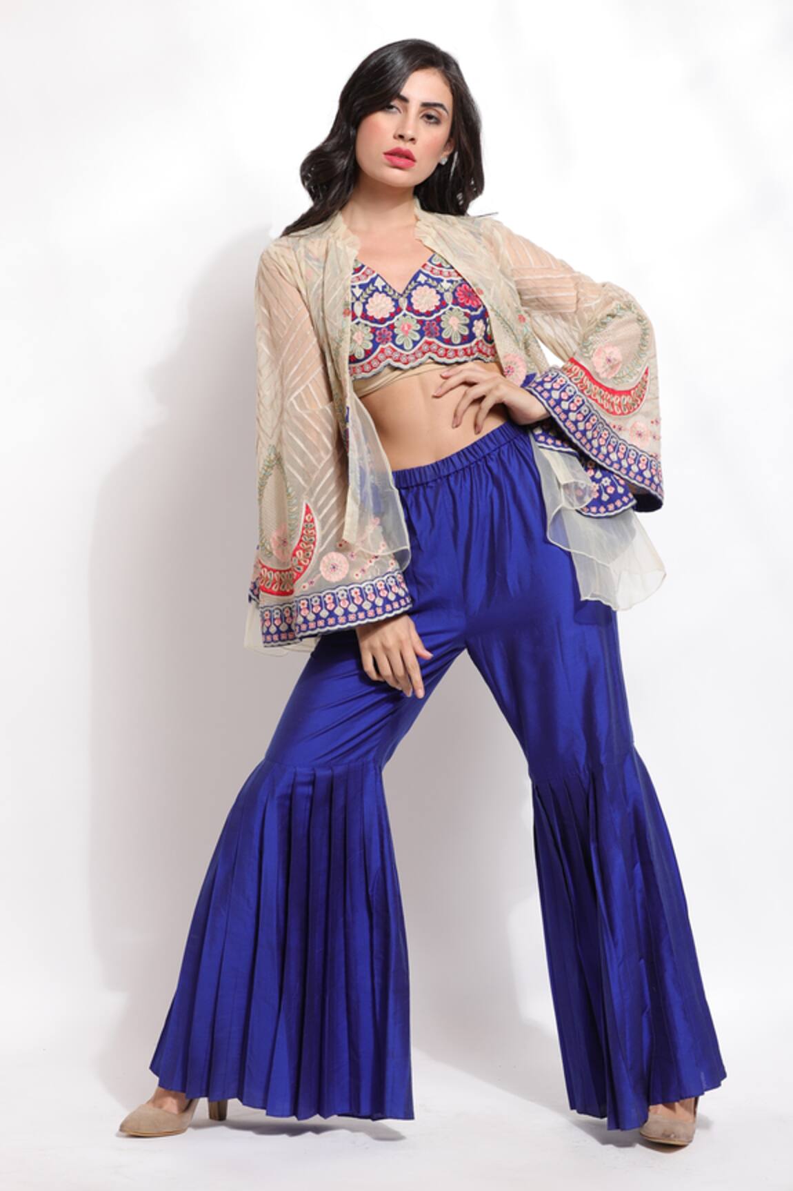 Sonali Gupta Embroidered Jacket Sharara Set 