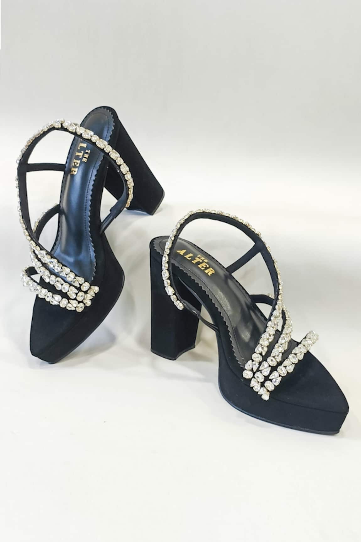 The Alter Kiara Embellished Platform Block Heels