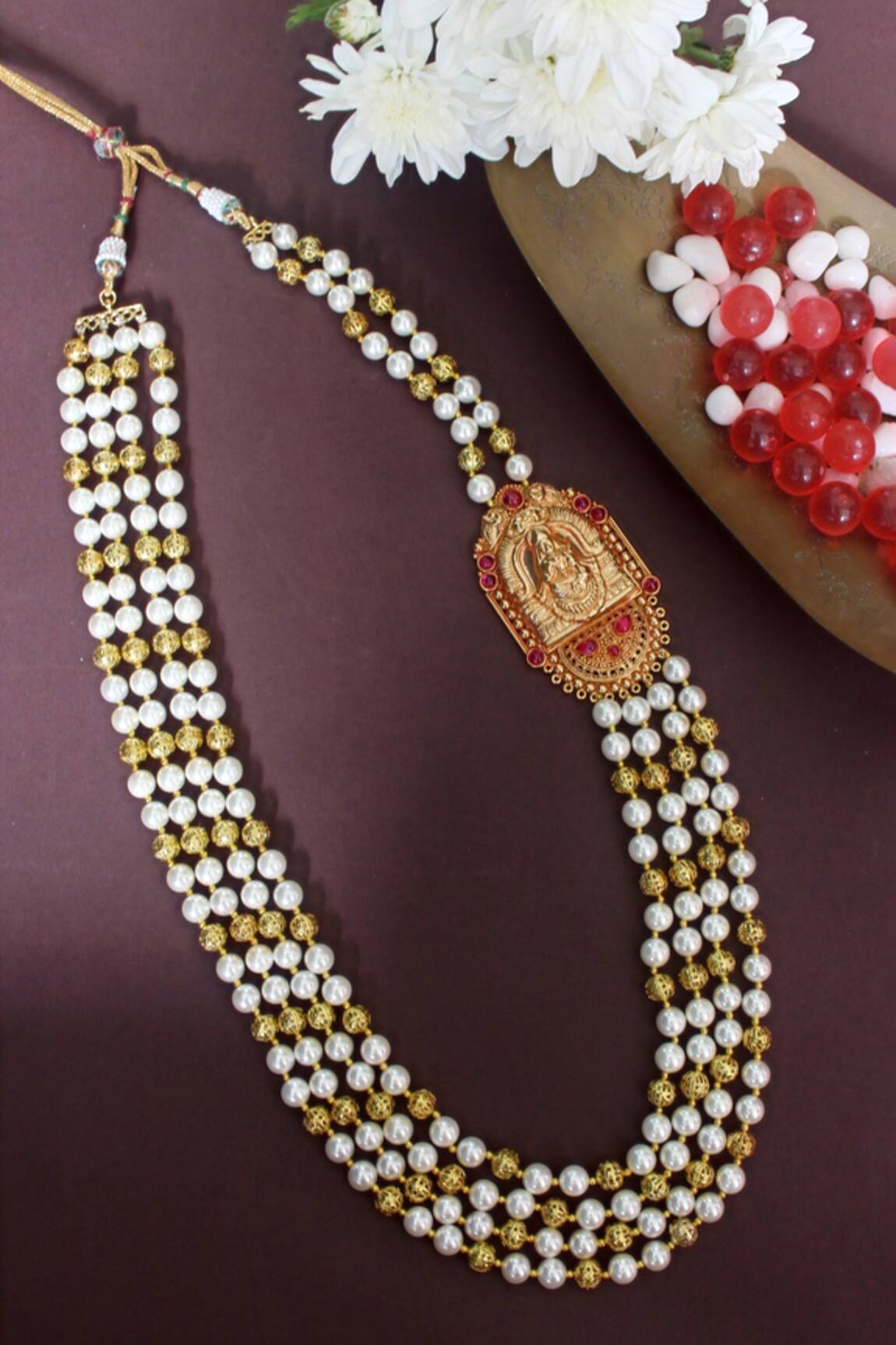 Nayaab By Sonia Trimala Temple Pendant Necklace