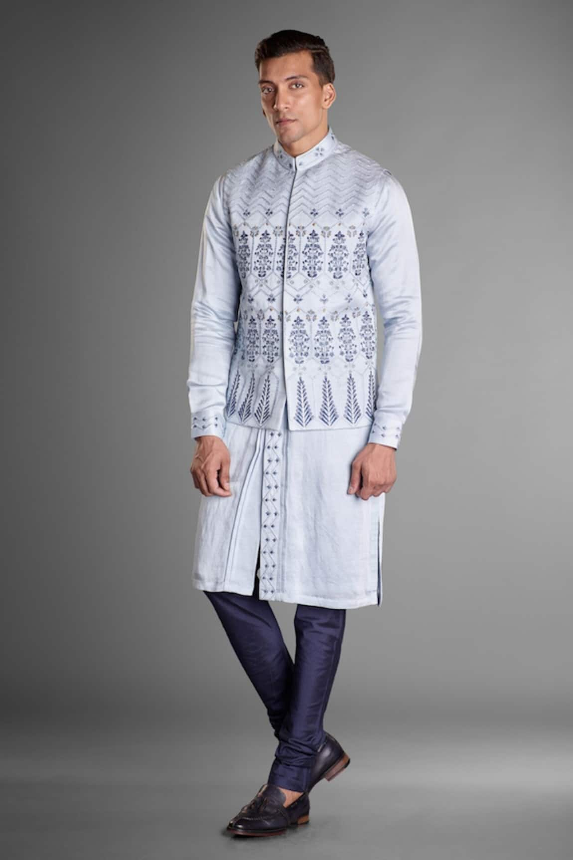 More Mischief Arctic Embroidered Bundi & Kurta Set