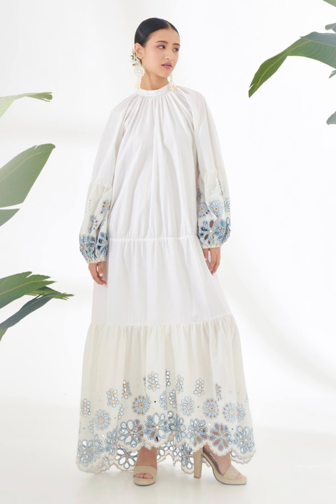 Nikasha Schiffli Tiered Dress