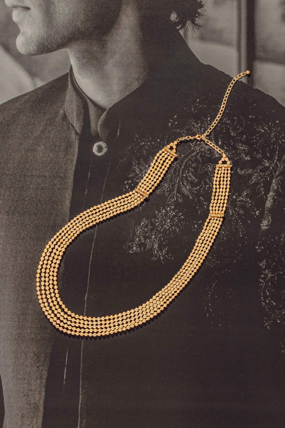 Tarun Tahiliani Long Pearl Layered Mala 