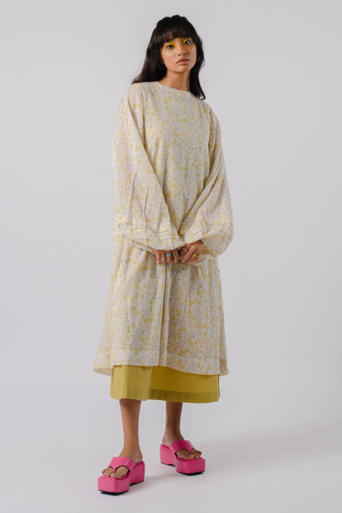Tussah By Siddhi Shah A-Line Dress With Printed Overlay
