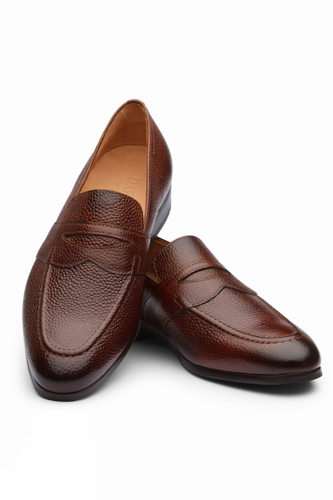 dapper Shoes Saddle Strap Leather Penny Loafers