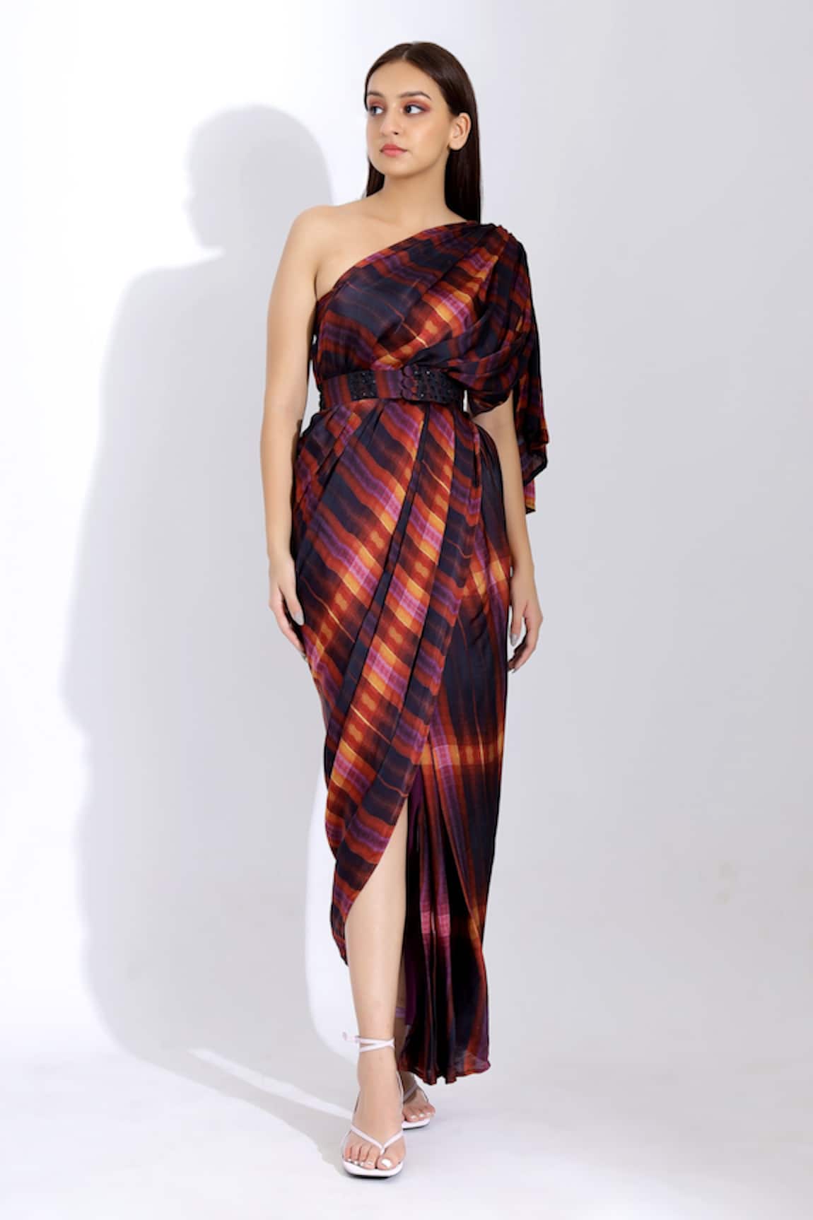 Studio Surbhi Printed Pre-Pleated Saree With Blouse