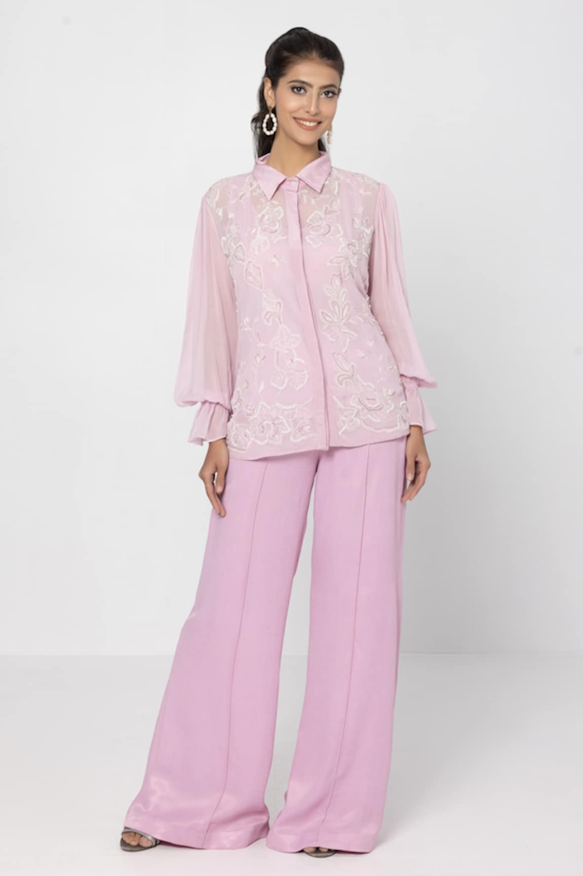 Sartoriale Sequins Embroidered Shirt & Pant Set