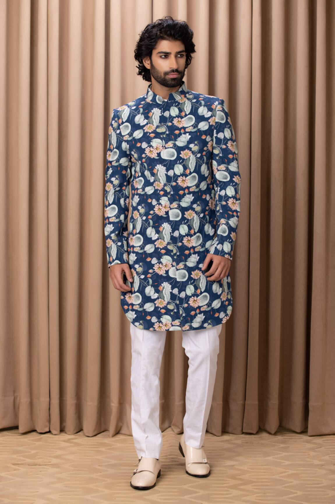 Ankit V Kapoor Kamal Printed Jacket Kurta With Trouser Set
