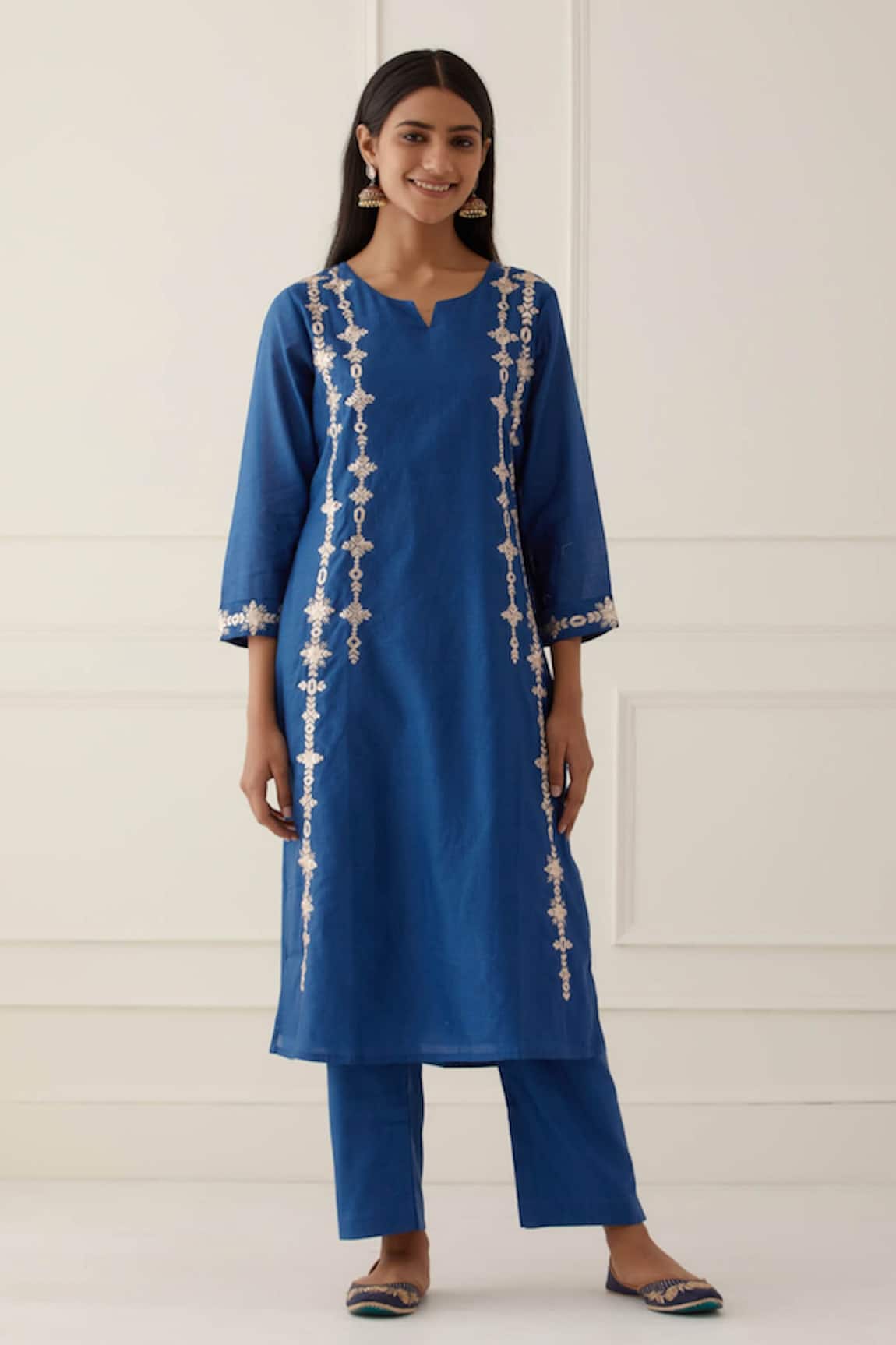 Kamaltaas Floral Embroidered Kurta And Pant Set