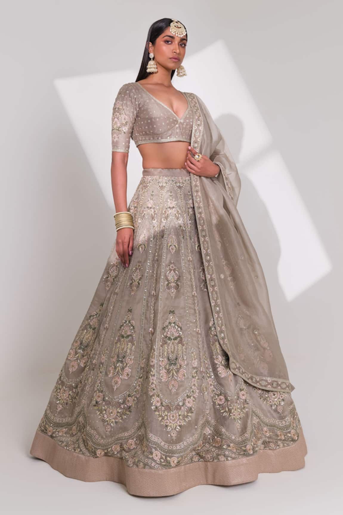 Taisha Crystal Embellished Kalidar Bridal Lehenga Set