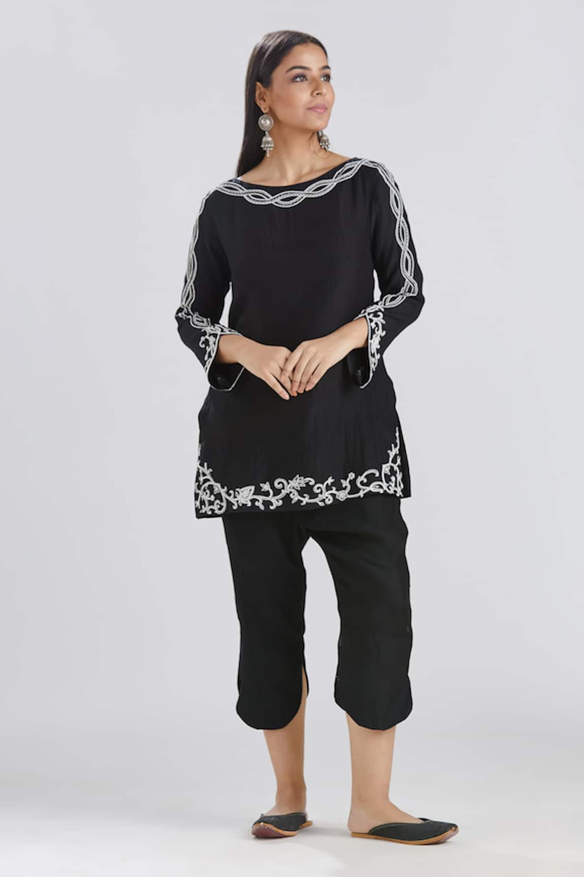 Megha Bansal Alizah Embroidered Short Kurta & Pant Set