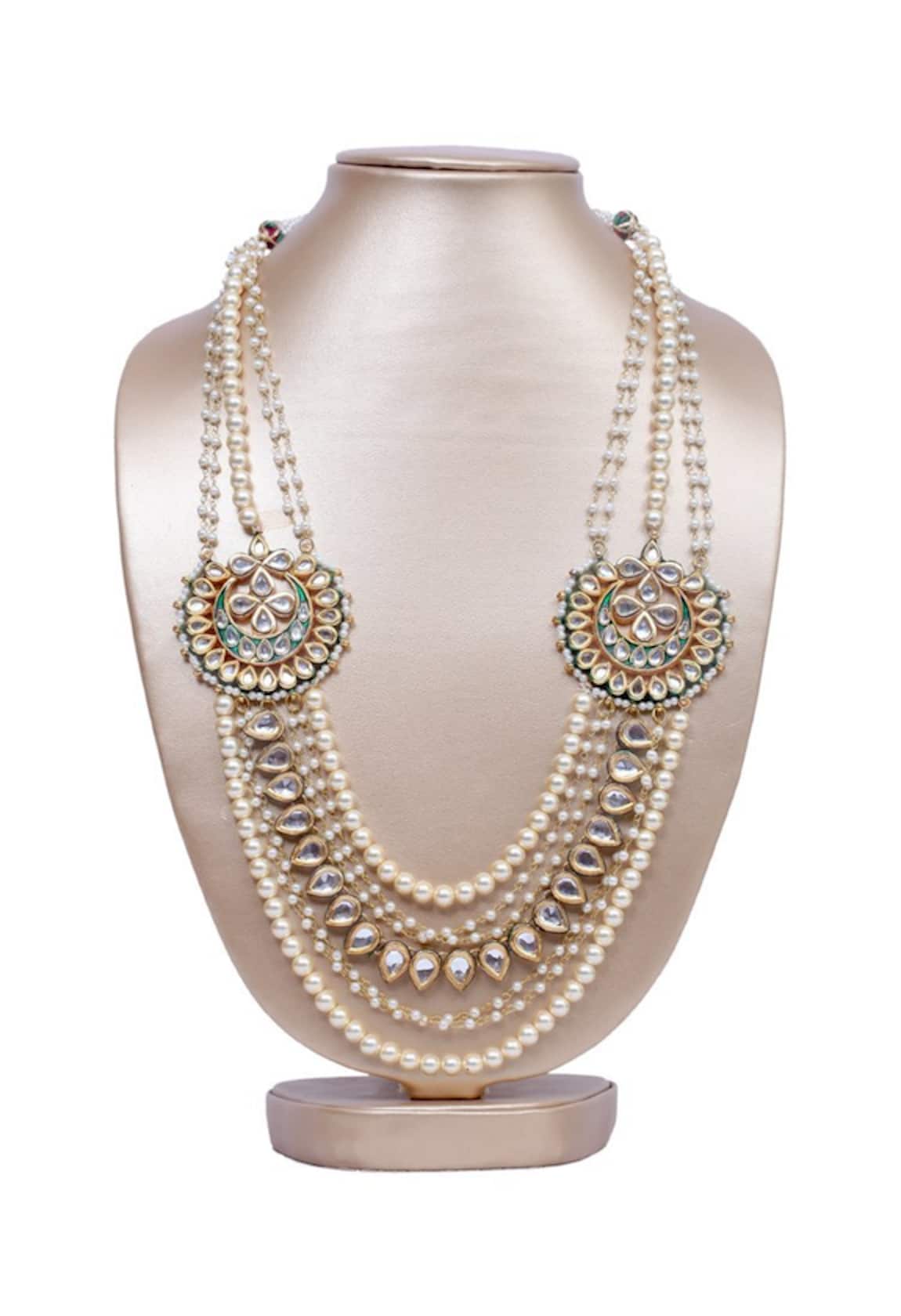 Just Shradhas Kundan and pearl motif layered necklace