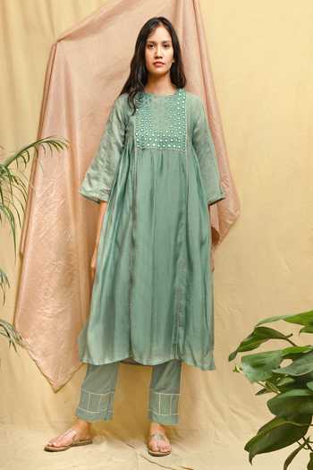 Chambray & Co. Embroidered Kurta & Pant Set 