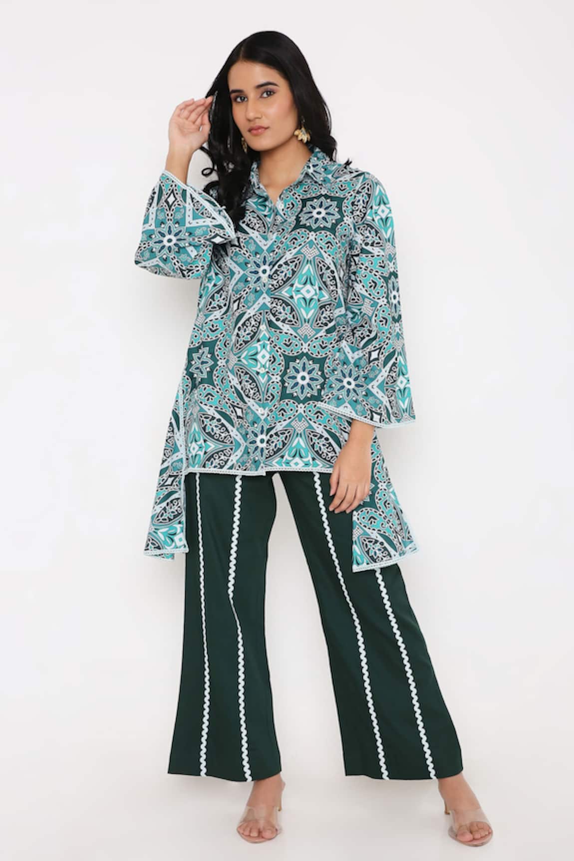 Bha Sha Cloud Mandala Print Tunic With Pant