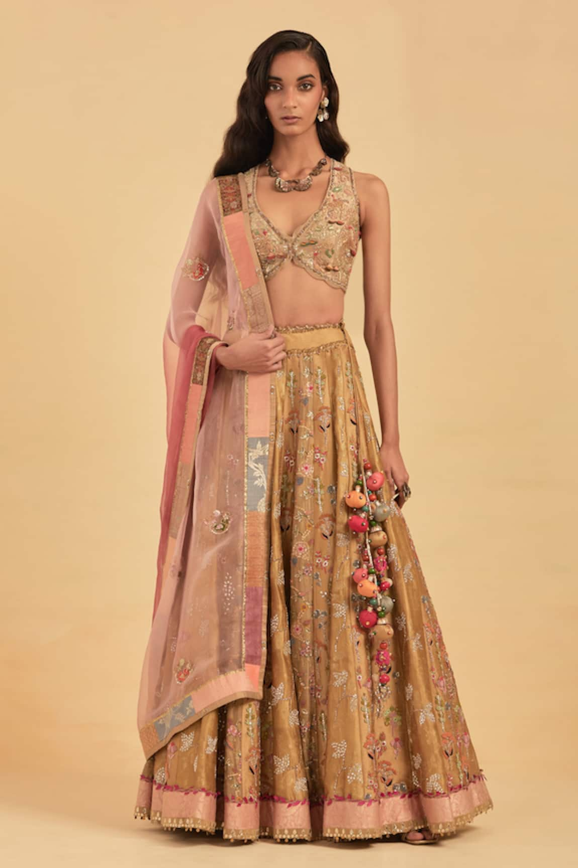 AUM by Asit and Ashima Zardozi & Aari Embroidered Lehenga Set