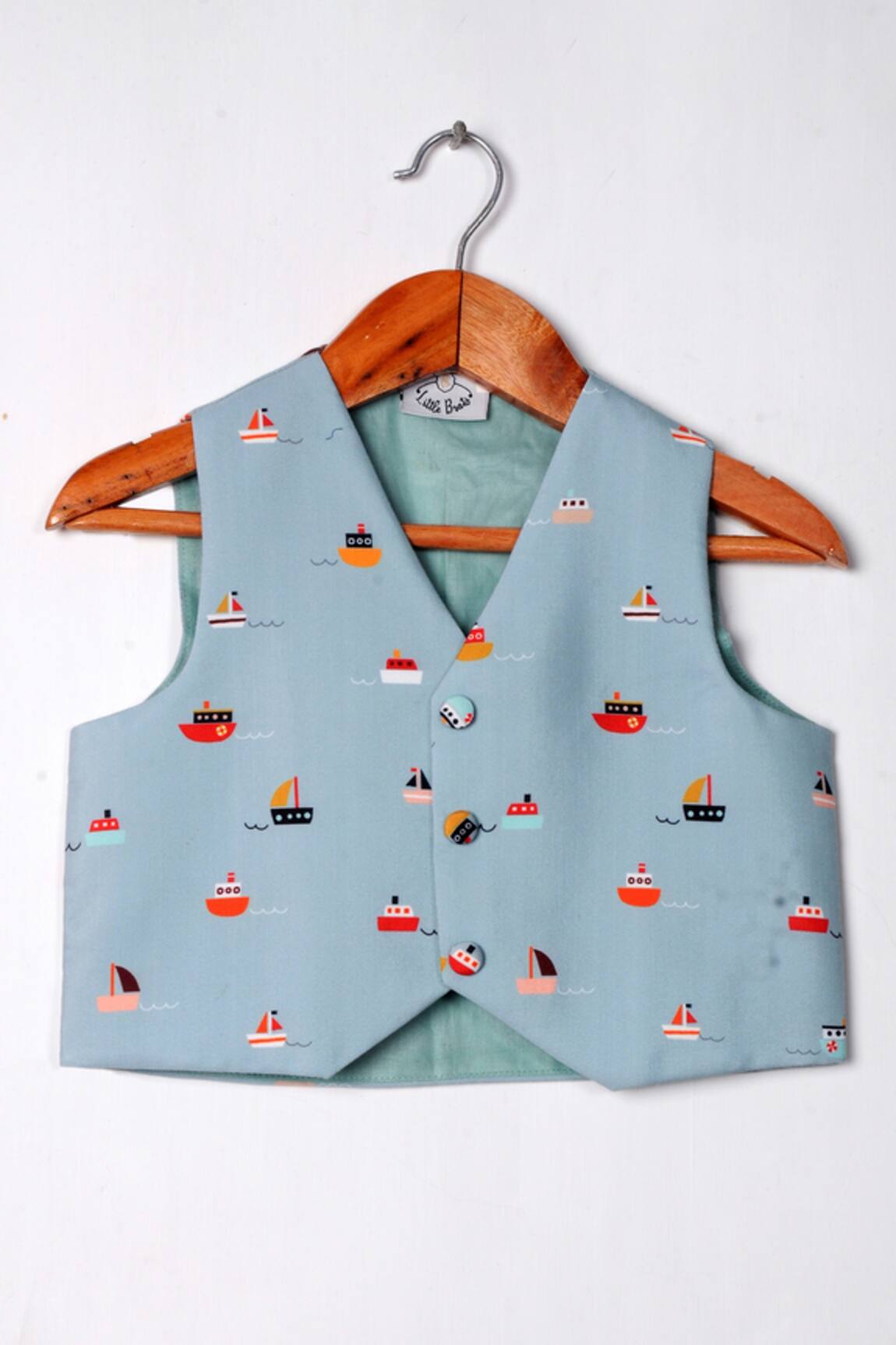 LITTLE BRATS Yacht Print Waistcoat 