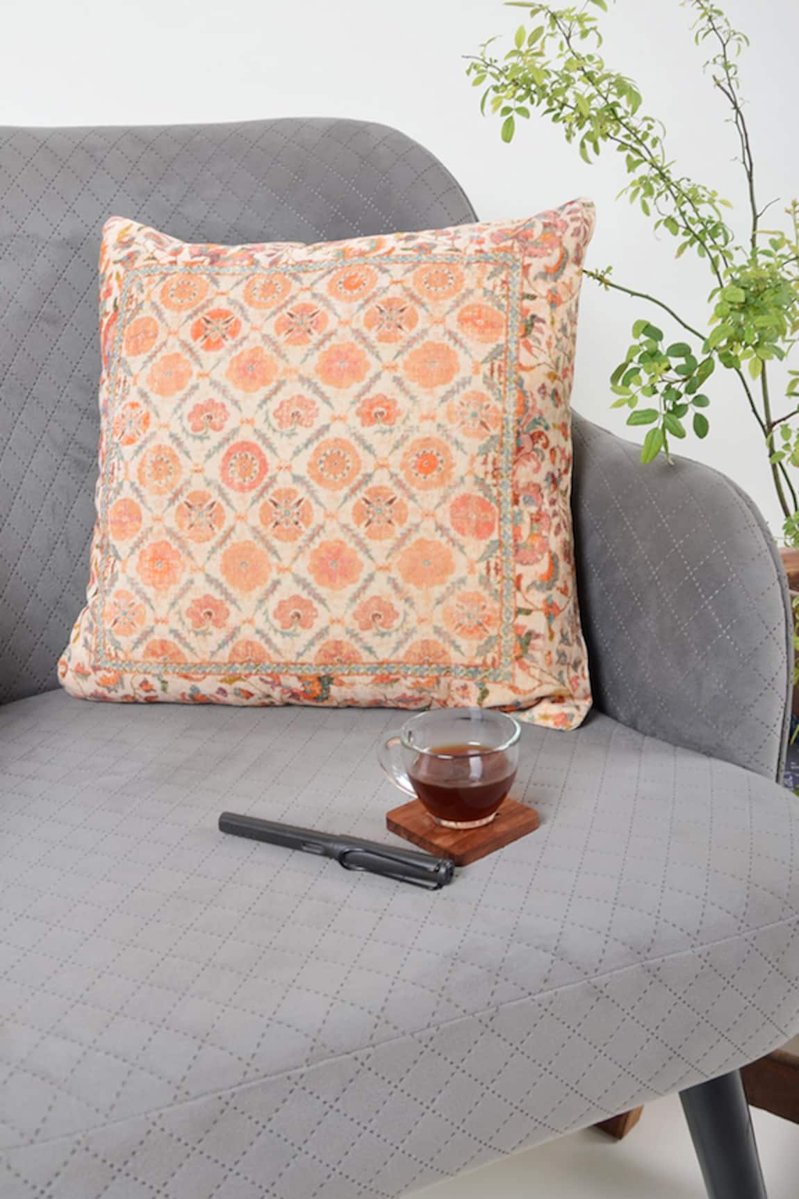 ORNA Checkered Digital Print Cushion Cover - Set Of 2