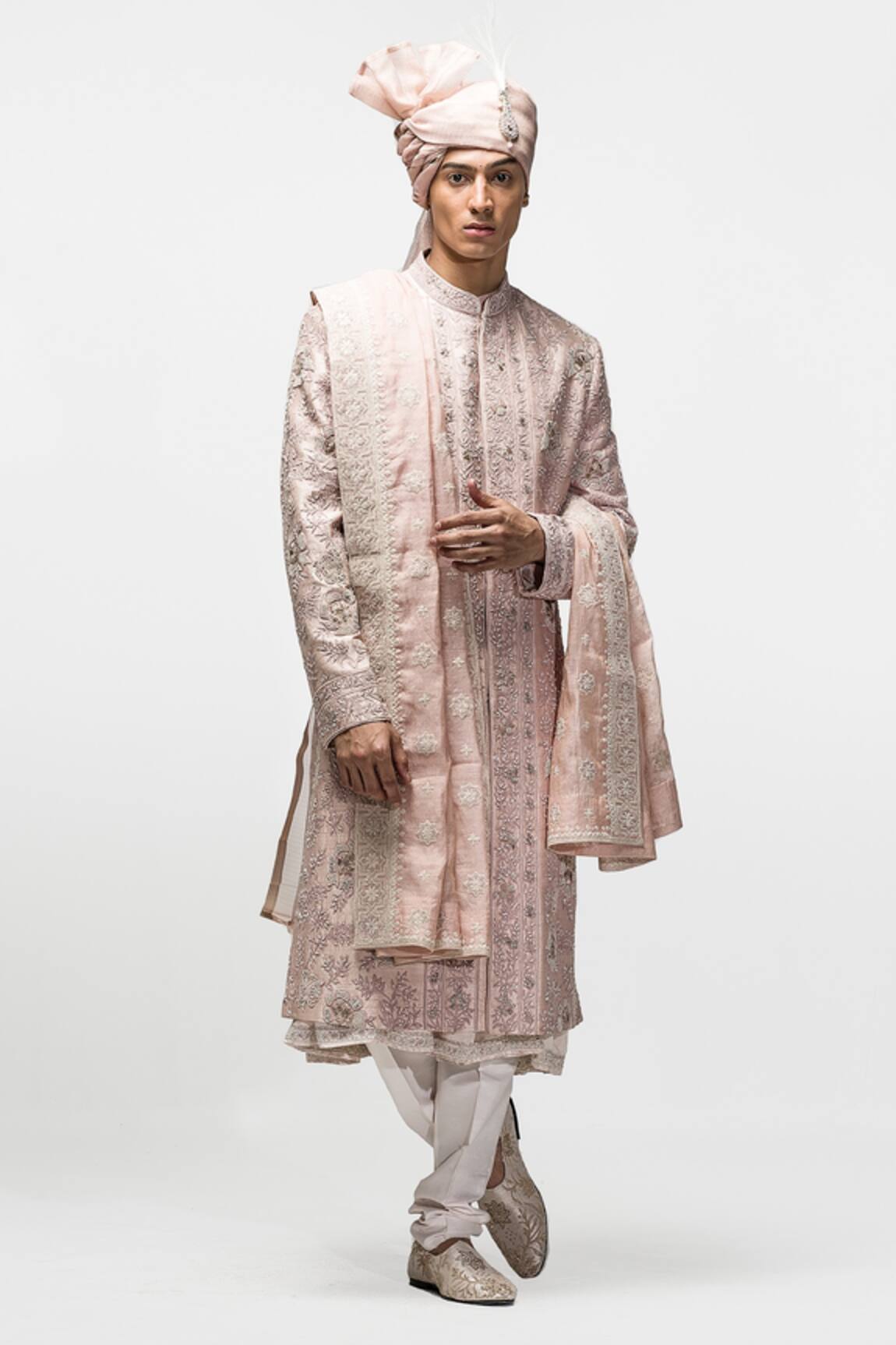 Asuka Dori Embroidered Raw Silk Sherwani Set