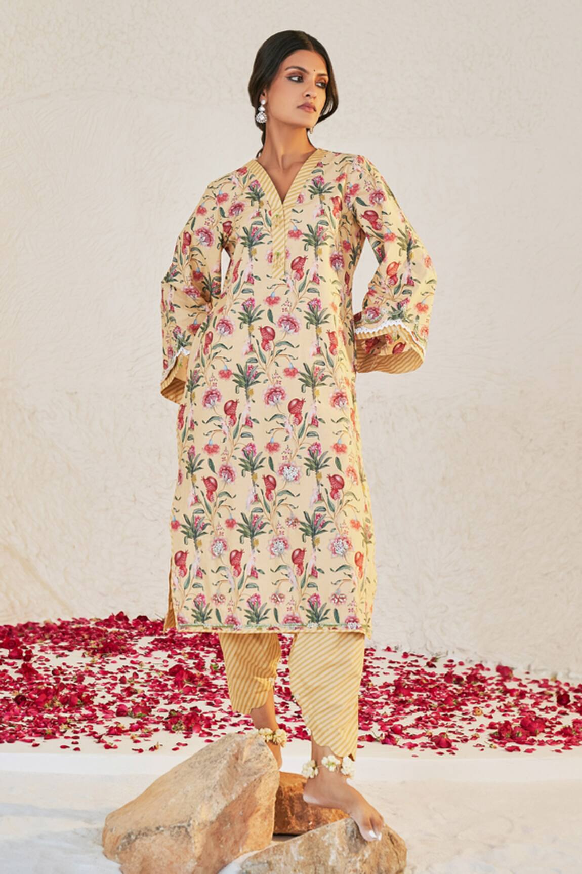 Sage Saga Mahgul Floret Print Kurta