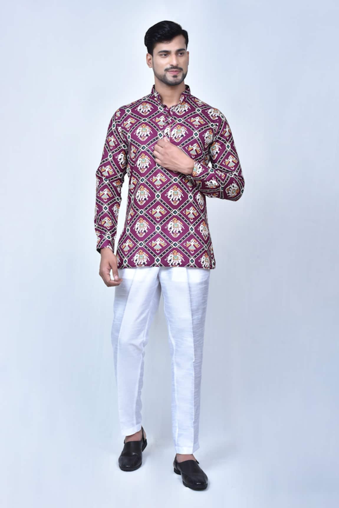 Arihant Rai Sinha Elephant Patola Print Kurta Set 
