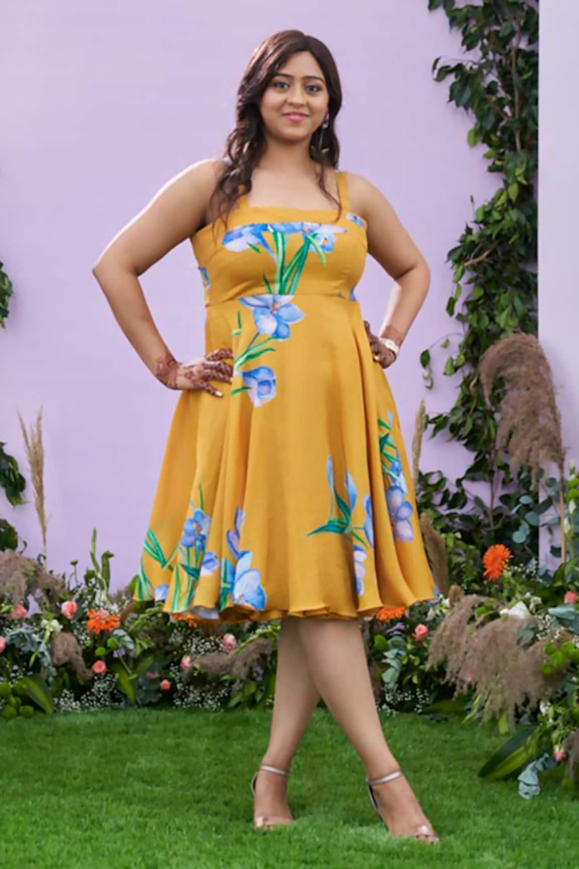 Pooja Bagaria Wild Saffron Print Dress